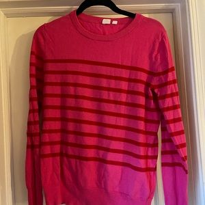 GAP CREWNECK SWEATER PINK RED STRIPES